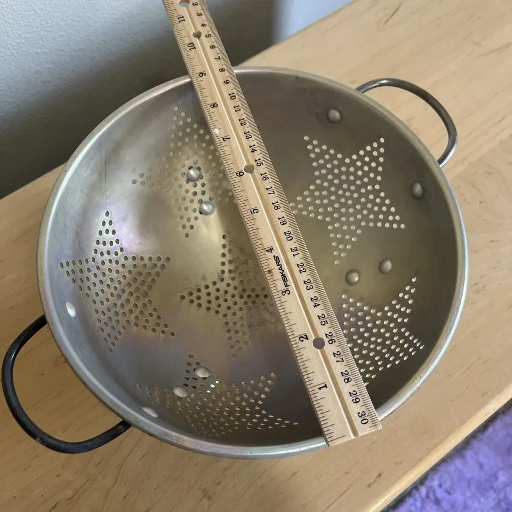 Vintage 1950s Mirro Aluminum Strainer Colander Star Design 9